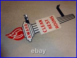 Vintage Standard Gasoline Torch Clean Restroom 2' Huge Metal Award Bathroom Sign