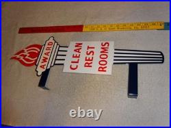 Vintage Standard Gasoline Torch Clean Restroom 2' Huge Metal Award Bathroom Sign