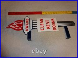Vintage Standard Gasoline Torch Clean Restroom 2' Huge Metal Award Bathroom Sign