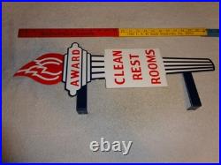 Vintage Standard Gasoline Torch Clean Restroom 2' Huge Metal Award Bathroom Sign