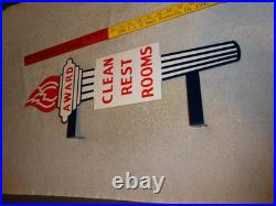 Vintage Standard Gasoline Torch Clean Restroom 2' Huge Metal Award Bathroom Sign