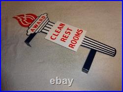 Vintage Standard Gasoline Torch Clean Restroom 2' Huge Metal Award Bathroom Sign
