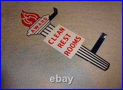 Vintage Standard Gasoline Torch Clean Restroom Huge 2' Metal Award Bathroom Sign