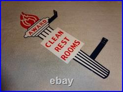 Vintage Standard Gasoline Torch Clean Restroom Huge 2' Metal Award Bathroom Sign