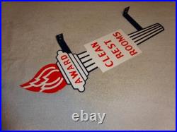 Vintage Standard Gasoline Torch Clean Restroom Huge 2' Metal Award Bathroom Sign