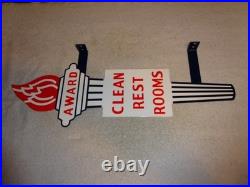 Vintage Standard Gasoline Torch Clean Restroom Huge 2' Metal Award Bathroom Sign