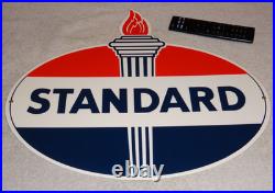 Vintage Standard Gasoline Torch & Flame 18 Porcelain Metal Gas Station Oil Sign