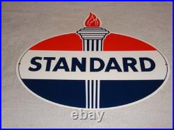 Vintage Standard Gasoline Torch & Flame 18 Porcelain Metal Gas Station Oil Sign