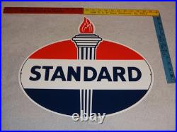 Vintage Standard Gasoline Torch & Flame 18 Porcelain Metal Gas Station Oil Sign