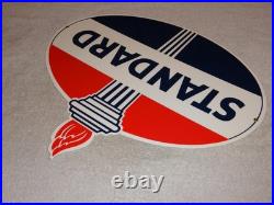 Vintage Standard Gasoline Torch & Flame 18 Porcelain Metal Gas Station Oil Sign