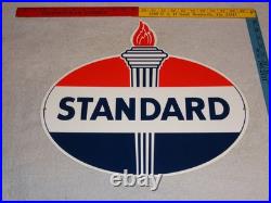 Vintage Standard Gasoline Torch & Flame 18 Porcelain Metal Gas Station Oil Sign