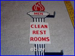 Vintage Standard Gasoline Torch Men Die-cut Restroom 13 Metal Oil Bathroom Sign