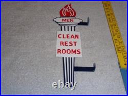 Vintage Standard Gasoline Torch Men Die-cut Restroom 13 Metal Oil Bathroom Sign