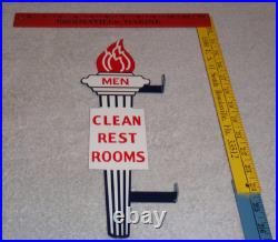 Vintage Standard Gasoline Torch Men Die-cut Restroom 13 Metal Oil Bathroom Sign