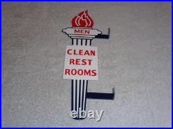 Vintage Standard Gasoline Torch Men Die-cut Restroom 13 Metal Oil Bathroom Sign Vintage Standard Gasoline Torch Men Die-cut Restroom 13 Metal Oil Bathroom Sign