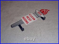 Vintage Standard Gasoline Torch Men Die-cut Restroom 13 Metal Oil Bathroom Sign