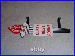 Vintage Standard Gasoline Torch Men Die-cut Restroom 13 Metal Oil Bathroom Sign