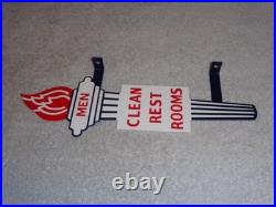 Vintage Standard Gasoline Torch Men Die-cut Restroom 13 Metal Oil Bathroom Sign