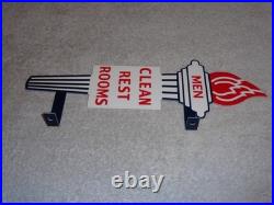 Vintage Standard Gasoline Torch Men Die-cut Restroom 13 Metal Oil Bathroom Sign