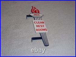 Vintage Standard Gasoline Torch Men Die-cut Restroom 13 Metal Oil Bathroom Sign