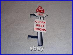 Vintage Standard Gasoline Torch Men Die-cut Restroom 13 Metal Oil Bathroom Sign