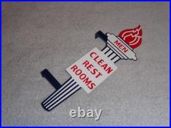 Vintage Standard Gasoline Torch Men Die-cut Restroom 13 Metal Oil Bathroom Sign