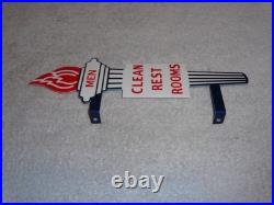 Vintage Standard Gasoline Torch Men Die-cut Restroom 13 Metal Oil Bathroom Sign