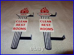 Vintage Standard Gasoline Torch Men & Women Die-cut Restroom 13 Metal Oil Sign