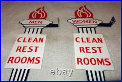 Vintage Standard Gasoline Torch Men & Women Die-cut Restroom 13 Metal Oil Sign