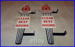 Vintage Standard Gasoline Torch Men & Women Die-cut Restroom 13 Metal Oil Sign