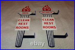 Vintage Standard Gasoline Torch Men & Women Die-cut Restroom 13 Metal Oil Sign