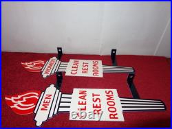 Vintage Standard Gasoline Torch Men & Women Die-cut Restroom 13 Metal Oil Sign