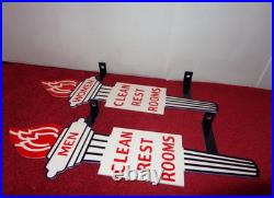 Vintage Standard Gasoline Torch Men & Women Die-cut Restroom 13 Metal Oil Sign