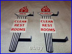 Vintage Standard Gasoline Torch Men & Women Die-cut Restroom 13 Metal Oil Sign