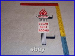 Vintage Standard Gasoline Torch Woman Restroom 13 Metal Gas & Oil Bathroom Sign