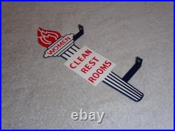 Vintage Standard Gasoline Torch Woman Restroom 13 Metal Gas & Oil Bathroom Sign