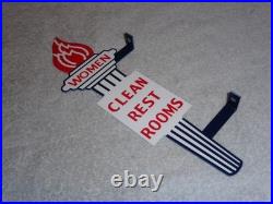 Vintage Standard Gasoline Torch Woman Restroom 13 Metal Gas & Oil Bathroom Sign