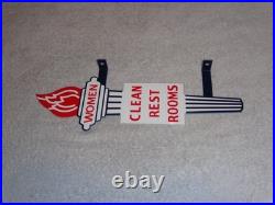 Vintage Standard Gasoline Torch Woman Restroom 13 Metal Gas & Oil Bathroom Sign