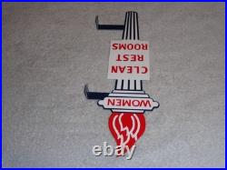 Vintage Standard Gasoline Torch Woman Restroom 13 Metal Gas & Oil Bathroom Sign