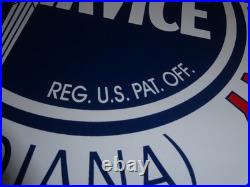 Vintage Standard Oil Co. Gasoline Service Torch Indiana 1' Porcelain Metal Sign