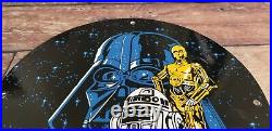 Vintage Star Wars Porcelain Metal Darth Vader Service Station Gas Pump Ad Sign
