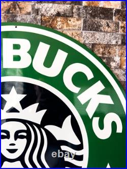 Vintage Starbucks Coffee Heavy Metal Sign XXL 29.9 (76cm)