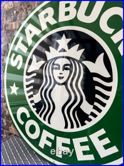 Vintage Starbucks Coffee Heavy Metal Sign XXL 29.9 (76cm)