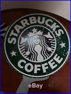 Vintage Starbucks Coffee Sign Metal Store Display Logo Advertising Rare