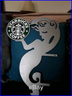 Vintage Starbucks Coffee Sign Metal Store Display Logo Advertising Rare