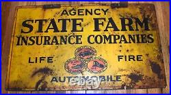 Vintage State Farm Insurance Fire Life Auto Automobile Metal Advertising SIGN