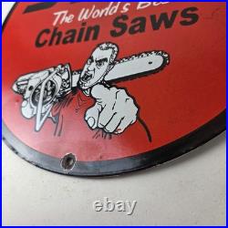 Vintage Stihl Chainsaw Sign Porcelain Metal Store Display Advertising Gas Sign