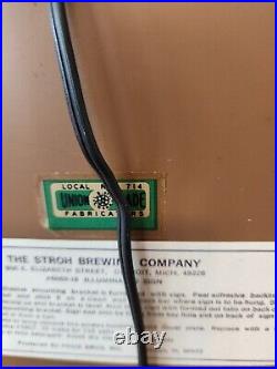 Vintage Stroh's Beer Advertising Sign Metal & Plastic Nos
