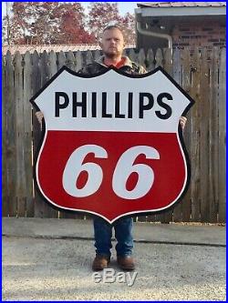 Vintage Style Hand Painted Phillips 66 Metal Gas / Oil Sign