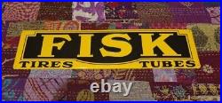 Vintage Style Metal Fisk Tires Collectible Advertising Sign Gas & Oil Used